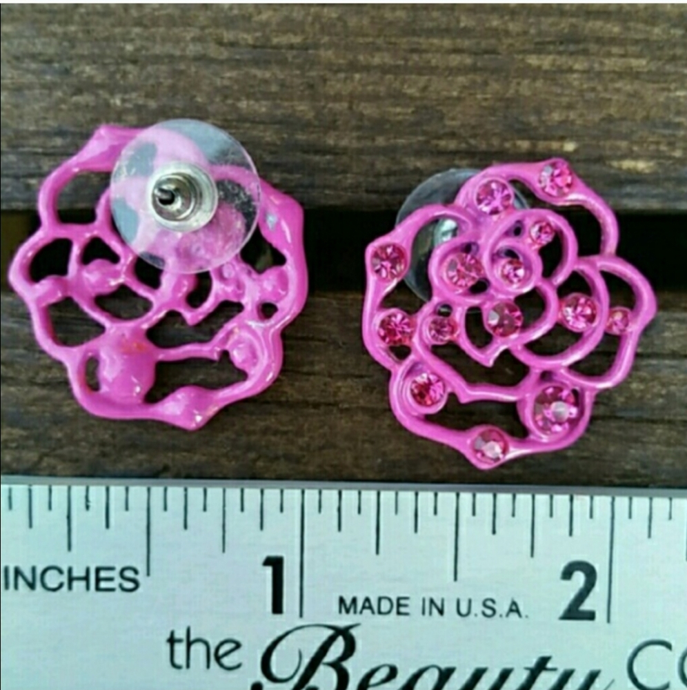 Flower earrings set sold TOGETHER - Picture 5 of 6